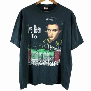 SALE/// 90年代 JERZEES ジャージーズ Elvis Presley エルビスプレスリー 半袖Ｔシャツ 大きいサイズ ブラック (メンズ 2XL) P0206