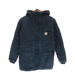 SALE///// Carhartt カーハート シベリアンパーカー ジャケット ワーク ダック地 アウター 防寒 ネイビー (メンズ S) 中古 古着 P4776