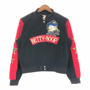 JH DESIGN Betty Boop ベティブープ コットン レーシングジャケット キャラクター ブラック (メンズ XL) 中古 古着 P3758