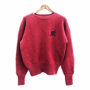 Polo by Ralph Lauren ポロ ラルフローレン ボートネック ウール セーター アメカジ カジュアル レッド (メンズ M) 中古 古着 P9273