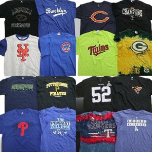 古着卸 まとめ売り プロチーム 半袖Tシャツ 16枚セット (メンズ XL ) NBA NFL シカゴカブス パッカーズ MR9937 1円スタート