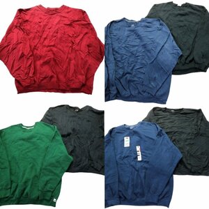 古着卸 まとめ売り 無地　丸首 スウェット 7枚セット (メンズ 3XL /4XL ) カラー系 デッドストック MK8151 1円スタート