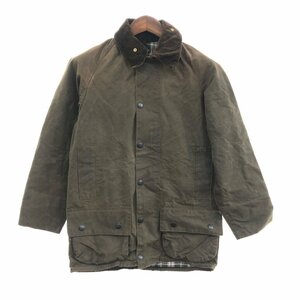 80年代 イングランド製 Barbour バブアー MOORLAND オイルドジャケット カーキ (メンズ C34) 中古 古着 Q0841