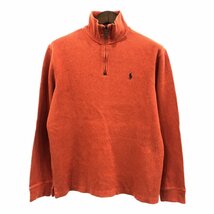 Polo by Ralph Lauren ポロ ラルフローレン セーター ハーフジップ オレンジ (メンズ Ｍ) 中古 古着 Q1311_画像1