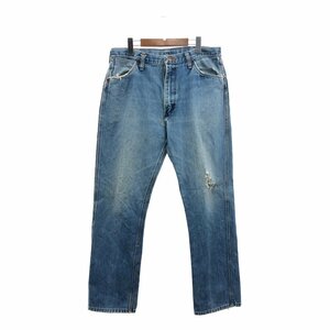 70年代~80年代 USA製 Wrangler ラングラー ジーンズ デニムパンツ IDEALジップ ライトブルー (メンズ W34 L32相当) 中古 古着 Q0937