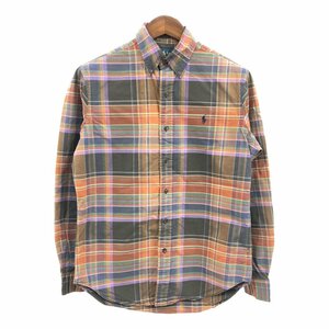 RALPH LAUREN ラルフローレン CLASSIC FIT 長袖シャツ ワンポイントロゴ チェック マルチカラー (メンズ S) 中古 古着 Q1347