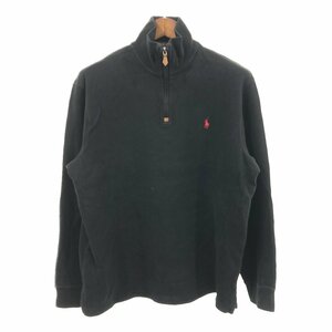 Polo by Ralph Lauren ポロ ラルフローレン ハーフジップ セーター ブラック (メンズ L) 中古 古着 Q1144