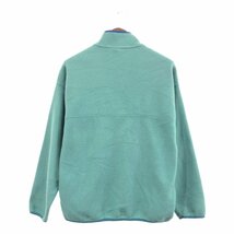 90年代 patagonia パタゴニア スナップT フリース ジャケット アウトドア 雪無しタグ 無地 グリーン (メンズ L) 中古 古着 Q1503_画像2