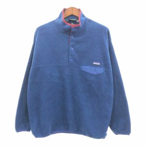 90年代 patagonia パタゴニア スナップT フリース ジャケット アウトドア STY25450 ネイビー (メンズ XL) 中古 古着 Q1504