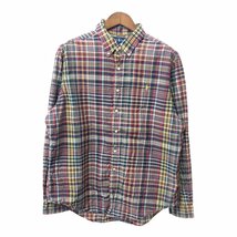 RALPH LAUREN ラルフローレン ボタンダウン 長袖シャツ ワンポイントロゴ タータンチェック マルチカラー (メンズ XL) 中古 古着 Q1553_画像1