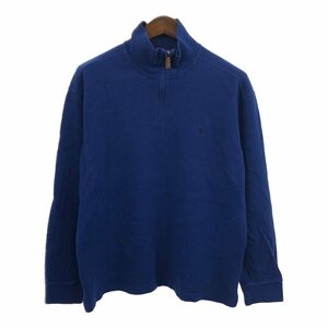 Polo by Ralph Lauren ポロ ラルフローレン ハイネック セーター ハーフジップ ワンポイントロゴ ブルー (メンズ XL) 中古 古着 Q1540