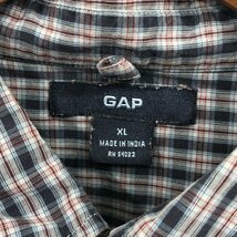 2000年代〜 GAP ギャップ コットン 長袖シャツ チェック ネイビー (メンズ XL) 中古 古着 Q1570_画像5