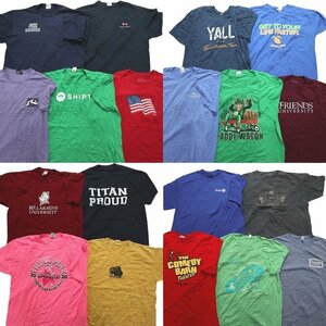 古着卸 まとめ売り カラーmix プリント 半袖Tシャツ 19枚セット (メンズ XL ) 英字ロゴ カラープリント スカル MN8646 1円スタート