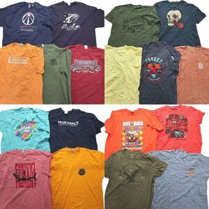 古着卸 まとめ売り カラーmix プリント 半袖Tシャツ 18枚セット (メンズ 2XL ) アメリカンイーグル ワンポイントロゴ MN8650 1円スタート