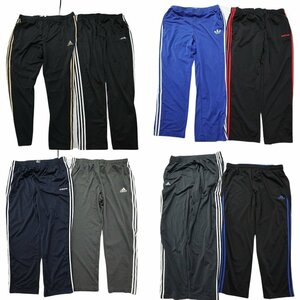 古着卸 まとめ売り アディダス ジャージ パンツ 8枚セット (メンズ 4XL /2XL ) ブランドロゴ ブラック カラー系 MP3452 1円スタート