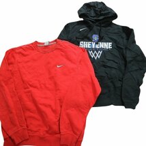 古着卸 まとめ売り ナイキ スウェット 8枚セット (メンズ L /M ) フーディー 丸首 ブランドロゴ ハーフジップ MR3038 1円スタート_画像4