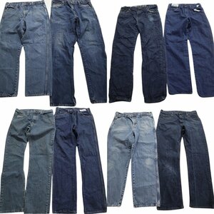 古着卸 まとめ売り ディッキーズ デニム パンツ 8枚セット (メンズ W33 /W34 /W36 ) ブルーデニム ストレート MR9517 1円スタート