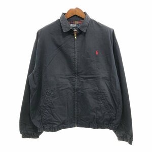 Polo by Ralph Lauren ポロ ラルフローレン ワンポイントロゴ スイングトップ ジャケット アメカジ ネイビー (メンズ L) 中古 古着 Q0716