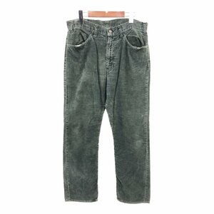 【B品】 80年代 USA製 Levi's リーバイス コーデュロイパンツ 42TALONジップ グリーン (メンズ W34 L32相当) 中古 古着 Q0783