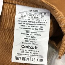 新品タグ付き 2000年代 Carhartt カーハート ダック ペインター ダブルニー オーバーオール 大きいサイズ (メンズ 42×30) 中古 古着 Q1681_画像7