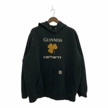 Carhartt カーハート GUINNESS Carhartt スウェット パーカー トレーナー トップス 大きいサイズ ブラック (メンズ 2XL) 中古 古着 P6269_画像1