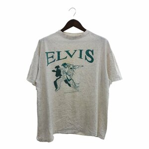 80年代 USA製 ONEITA オニータ ELVIS PRESLY 半袖Ｔシャツ 大きいサイズ アメカジ アイボリー (メンズ XXL) 中古 古着 P6521