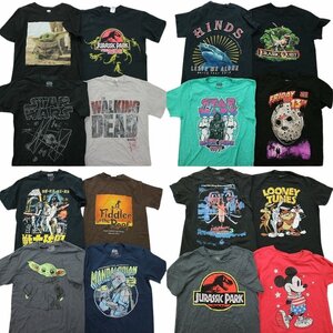 古着卸 まとめ キャラクター 映画・ドラマ 半袖Tシャツ 16枚(メンズ S /M ) スターウォーズ ジュラシックパーク ディズニー MS0602