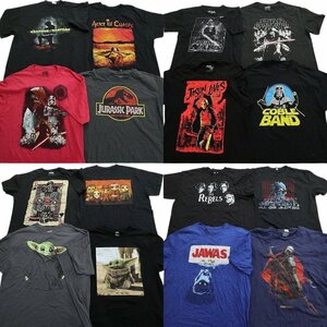 古着卸 まとめ売り 映画・ドラマ 半袖Tシャツ 16枚セット (メンズ XL /2XL ) スターウォーズ ジュラシックパーク ジョーズ MS0597