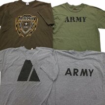 古着卸 まとめ売り ミリタリー 半袖Tシャツ 16枚セット (メンズ Ｌ /XL ) プリント ARMY ブラック グレー カラー系 MS0571_画像2