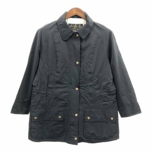 Barbour バブアー ウォータープルーフ ハーフコート ジャケット 防水 ブラック (レディース 12) 中古 古着 Q1785