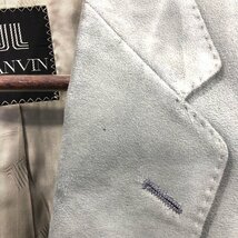 70年代 LANVIN ランバン フェザースエード テーラードジャケット グレー (メンズ Ｍ相当) 中古 古着 Q1733_画像3