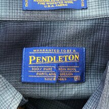 90年代 PENDLETON ペンドルトン ボタンダウン 長袖シャツ アメカジ オンブレチェック ブルー (メンズ XL) 中古 古着 Q1847_画像5