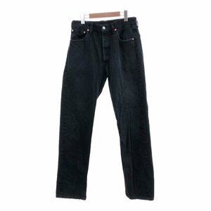 90年代 イギリス製 Levi's リーバイス 501 後染め ブラックデニムパンツ アメカジ ユーロ (メンズ W33 L34) 中古 古着 P8876