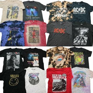 古着卸 まとめ売り 音楽・バンド 半袖Tシャツ 16枚セット (メンズ L ) ACDC ビートルズ MS0958