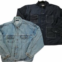 古着卸 まとめ売り デニム ジャケット 6枚セット (メンズ XL /2XL /3XL ) リーバイス ラングラー インディゴブルー ブラック MS0665_画像5