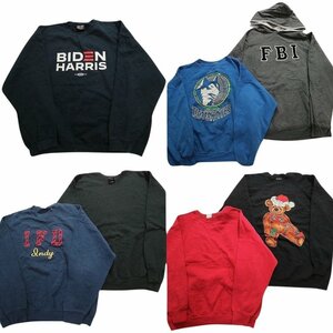 古着卸 まとめ売り USA製 スウェット 7枚セット (メンズ XL /2XL /3XL ) カラー系 フーディー 丸首 プリント MR4335 1円スタート