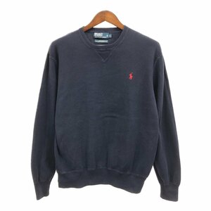 Polo by Ralph Lauren ポロ ラルフローレン ワンポイントロゴ スウェット ネイビー (メンズ L) 中古 古着 Q2027