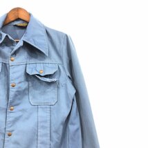 70年代 John Blair Menswear ウエスタンシャツ アメカジ ヴィンテージ オープンカラー ブルー (メンズ L) 中古 古着 Q2001_画像6