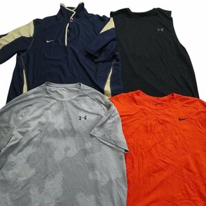 古着卸 まとめ ストレッチ素材 半袖Tシャツ 16枚(メンズ XL /2XL ) アディダス アンダーアーマー ナイキ ノースリーブ ポロシャツ MS0629の画像5