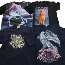 古着卸 まとめ売り アニマル 動物 半袖Tシャツ 16枚セット (メンズ XL /Ｌ ) 大判プリント イーグル ウルフ ドッグ タイガー MS0658_画像4