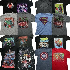 古着卸 まとめ マーベル DCコミック 半袖Tシャツ 16枚(メンズ 2XS /XS /S /Ｍ ) 大判 スーパーマン スパイダーマン ヴェノム MS0967