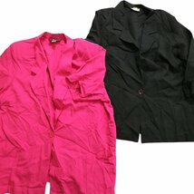 古着卸 まとめ売り イージーテーラードジャケット 6枚セット (レディース XL /24 ) 花柄 無地 ピンク ブラック TJ08 MS1088_画像4