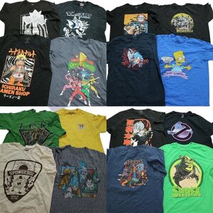 古着卸 まとめ売り キャラクター 半袖Tシャツ 16枚セット (メンズ L /XL ) シンプソンズ 鬼滅の刃 ヒロアカ ナルト MS1197