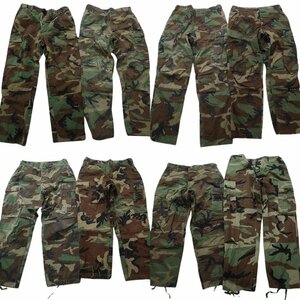 古着卸 まとめ売り フィールドパンツ BDU ウッドランド 米軍実物 ミリタリー 8枚セット (メンズ L ) カーゴ ARMY MS1313