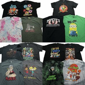 古着卸 まとめ売り キャラクター 半袖Tシャツ 15枚セット (メンズ XL ) ディズニー スペースジャム スヌーピー MS1340