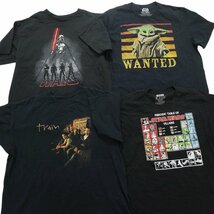 古着卸 まとめ売り 映画・ドラマ 半袖Tシャツ 16枚セット (メンズ XL ) スターウォーズ ジュラシックパーク ブラック 丸首 MS1250_画像2