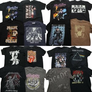 古着卸 まとめ売り 音楽・バンド 半袖Tシャツ 16枚セット (メンズ L ) KISS ピンクフロイド ACDC ビートルズ MS1395