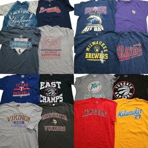 古着卸 まとめ売り プロチーム 半袖Tシャツ 16枚セット (メンズ L /XL ) NBA エンゼルス NFL ニューヨークヤンキース MS1415