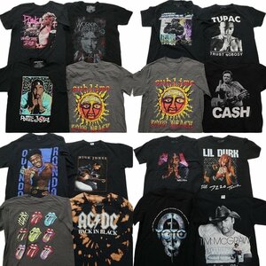 古着卸 まとめ売り 音楽・バンド 半袖Tシャツ 16枚セット (メンズ M ) ローリングストーンズ ACDC TUPAC MS1396