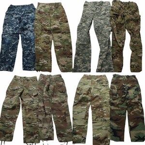 古着卸 まとめ売り フィールドパンツ 米軍実物 ミリタリー 8枚セット (メンズ M ) カモ柄MIX ウッドランドカモ デジタルカモ 迷彩 MS1487